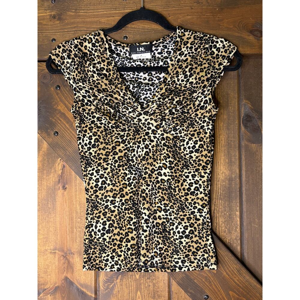 I.N. San Francisco women’s medium Leopard Print shirt blouse